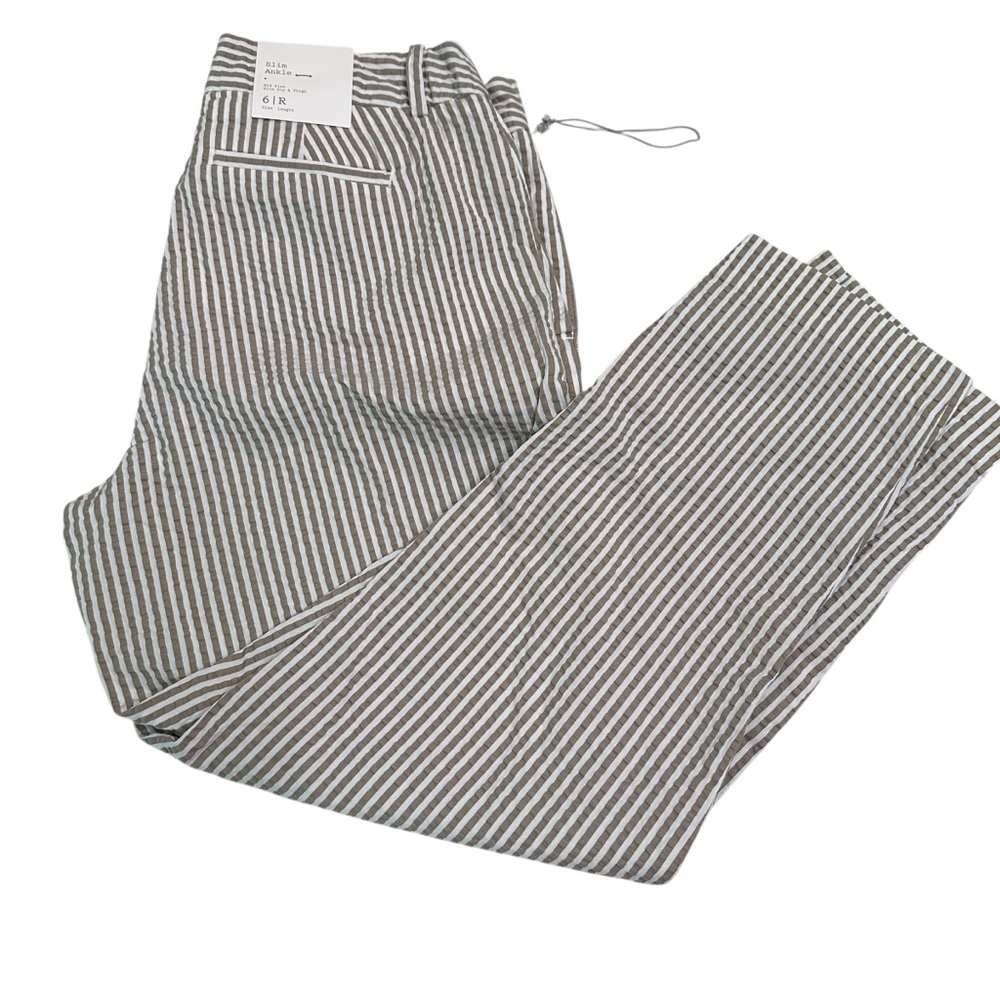 Chino style mid rise summer pant cream & white slim hip & thigh 6 R A new Da‎